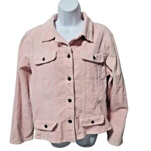 Chadwicks Y2K Corduroy Trucker Jacket Crop 16 Pale Pink Pockets Gilmore